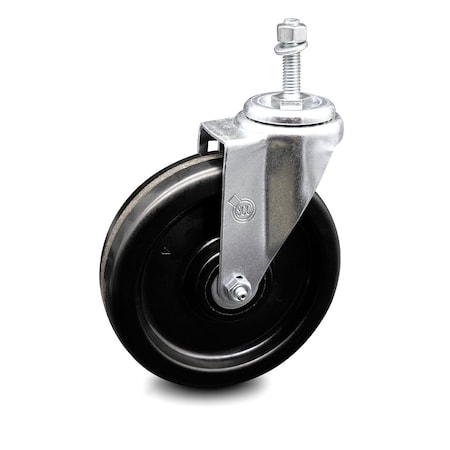 Service Caster 6 Inch Phenolic Wheel Swivel 3/8 Inch Threaded Stem Caster SCC-TS20S615-PHS-381615